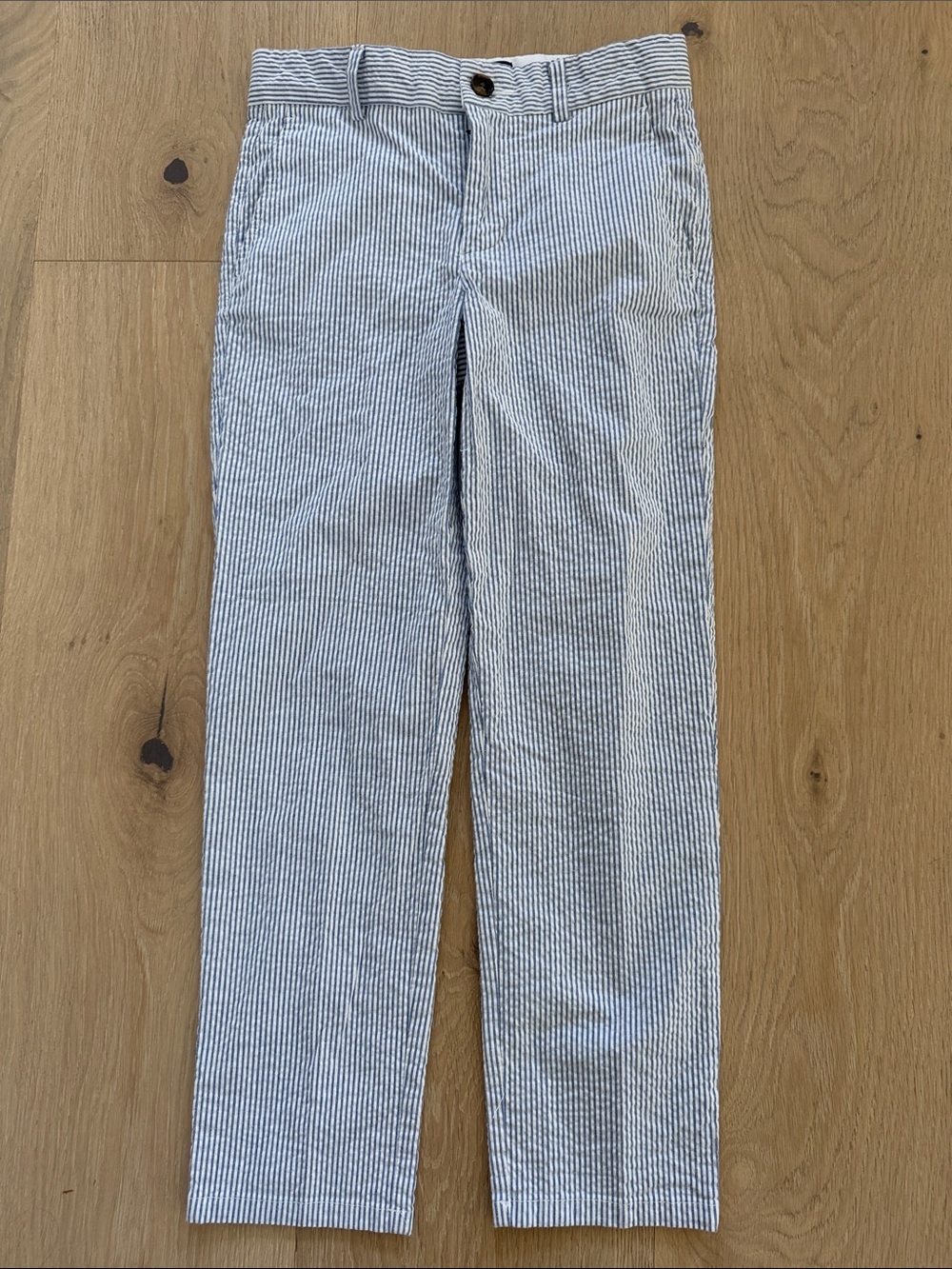 Brooks Brothers Blue and White Seersucker Pants with Adjustable waist Boys